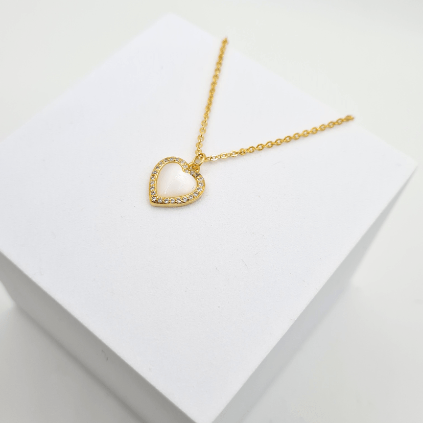 Heart Pearl Diamond Necklace